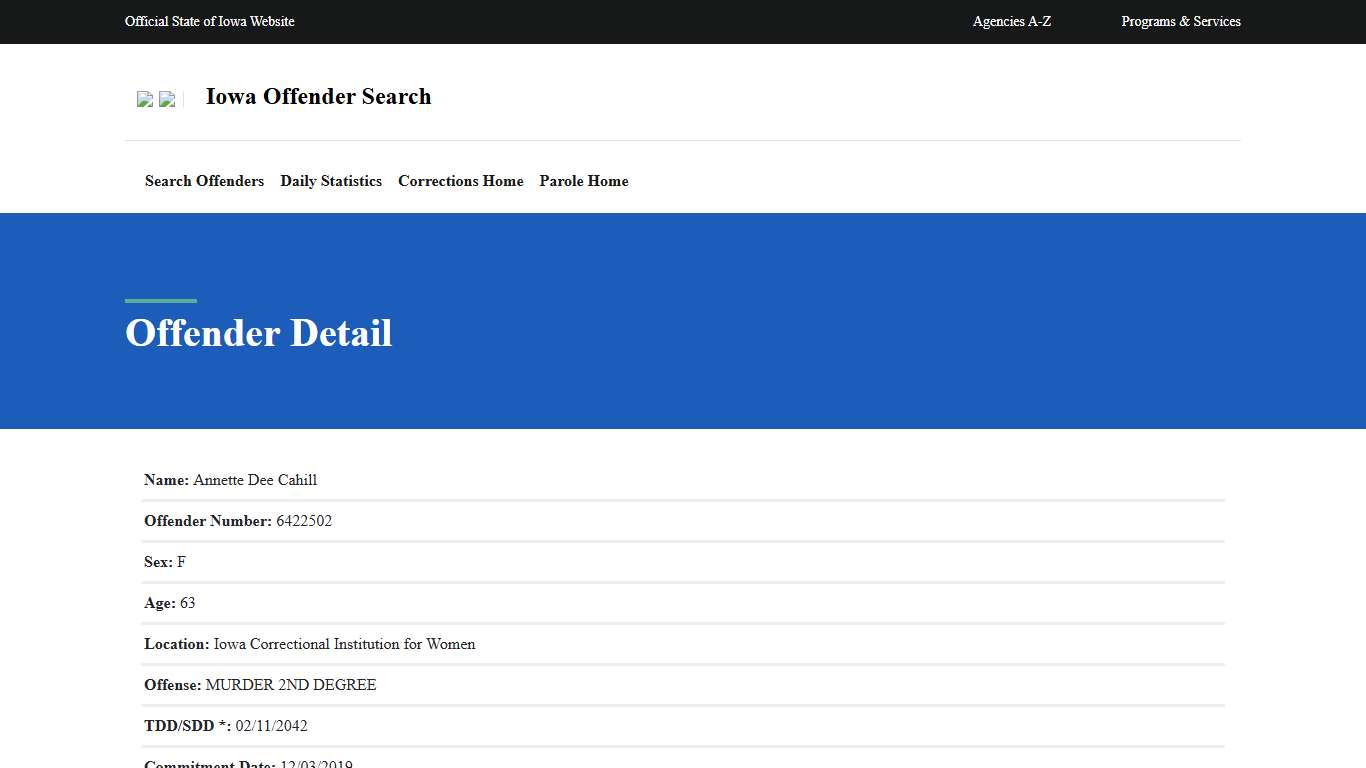 Offender Detail - DOC Offender